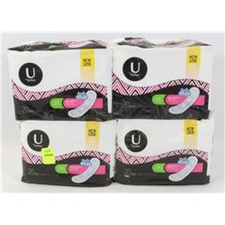 4 PACKS OF U BY KOTEX PADS