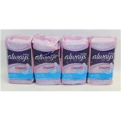 4 PACKS OF ALWAYS THIN PADS