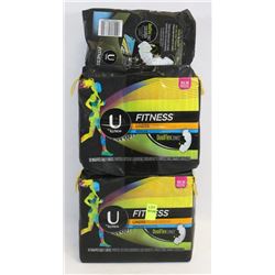 3 ASSORTED PACKS OF U BY KOTEX FITNESS PADS