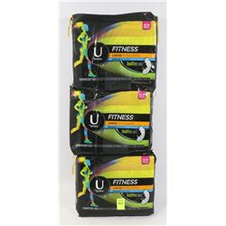 3 PACKS OF U BY KOTEX FITNESS LINERS