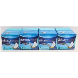 4 BOXES OF ALWAYS INFINITY FLEX FOAM PADS