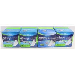 4 BOXES OF ALWAYS INFINITY FLEX FOAM PADS