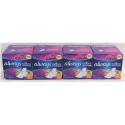 4 PACKS OF ALWAYS RADIANT PADS