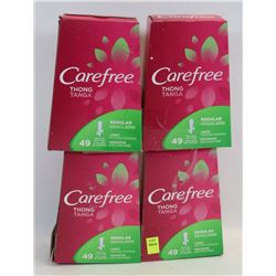 4 BOXES OF CAREFREE THONG PADS