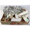 Image 1 : THREE 9" PARTY BALLS AND 6 BOXES OF TINSEL.