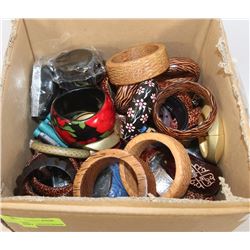BOX OF ASSORTED BRACELETS