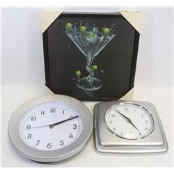 2 WALL CLOCKS AND OLIVES GONE WILD CANVAS PICTURE