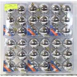 36 SILVER CHRISTMAS BALLS