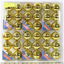 36 GOLD CHRISTMAS BALLS