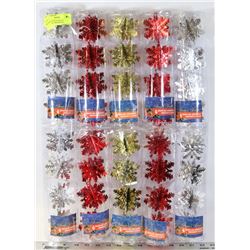 LOT OF 10 CONTAINERS OF SNOWFLAKE ORNAMENTS