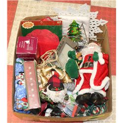 BOX W/LOTS OF NEW CHRISTMAS ITEMS INCL.