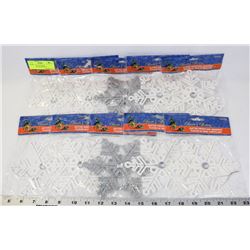 16 PACKAGES OF WHITE SNOWFLAKE ORNAMENTS