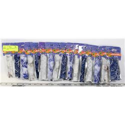 16 CHRISTMAS WIRE RIBBONS BLUE AND SILVER