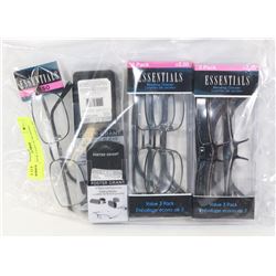 BAG W/9 NEW PAIRS OF READING GLASSES