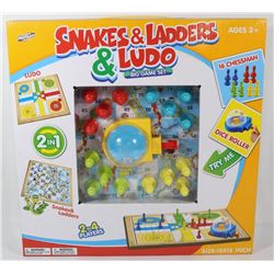NEW 2-IN-1 SNAKES & LADDERS & LUDO BIG GAME SET
