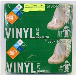 2 BOXES VINYL GLOVES POWDERED, LATEX FREE