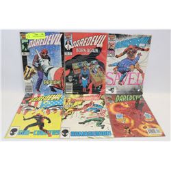 LOT OF 6 COLLECTIBLE DAREDEVIL COMICS.