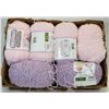 XL BOX OF PINK & PURPLE BERNAT BABY YARN