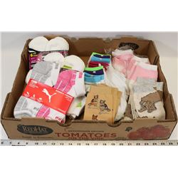 FLAT OF NEW ASSORTED LADIES SOCKS, INCLUDING