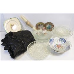 BOX OF ASSORTED COLLECTIBLES INCL PLATES, DECOR,