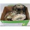Image 1 : ESTATE BOX OF ASSORTED PLATED SERVEWARE INCLUDING