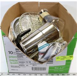 BOX OF ASSORTED CRYSTAL, CUT GLASS, CORNING