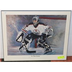 OILER GOALIE IN THE ZONE PLAQUE PICTURE