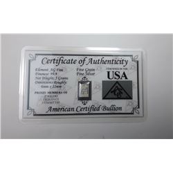 10)  PURE SILVER WITH COA