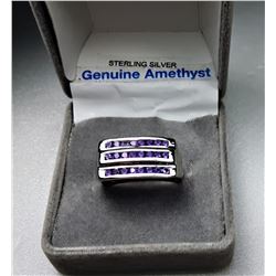 11)  STERLING SILVER & CHANNEL SET