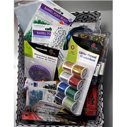9)  LARGE BOX OF JEWELRY MAKING SUPPLIES