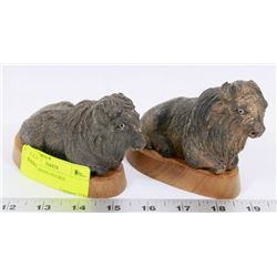 SET OF 2 BISONS FIGURES