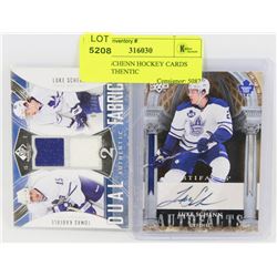2 LUKE SCHENN HOCKEY CARDS INCL AUTHENTIC