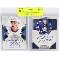2 KEITH AULIE AUTOGRAPHED HOCKEY CARDS WITH