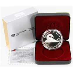 1986 CANADIAN PROOF SILVER DOLLAR IN RCM DISPLAY