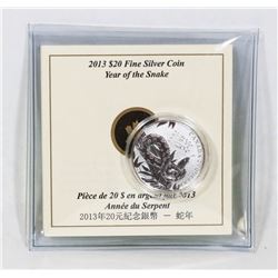 2013 CANADIAN $20 FINE SILVER YEAR OF THE SNAKE