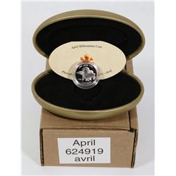 1999 CANADIAN STERLING SILVER MILLENNIUM APRIL