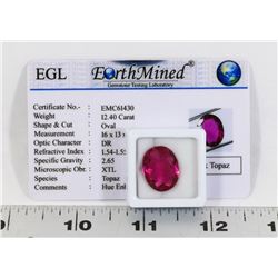 #52-PINK TOPAZ GEMSTONE 12.40CT
