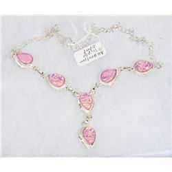 #67-AUSTRALIAN TRIPLE FIRE OPAL  NECKLACE