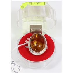 #93-BALTIC AMBER GEMSTONE RING