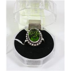 #85-GREEN PERIDOT GEMSTONE RING