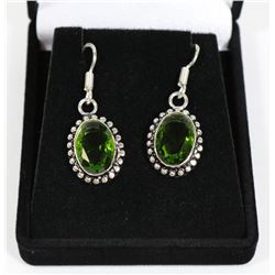 #86-GREEN PERIDOT GEMSTONE EARRINGS