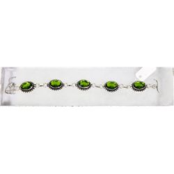 #87-GREEN PERIDOT GEMSTONE BRACELET