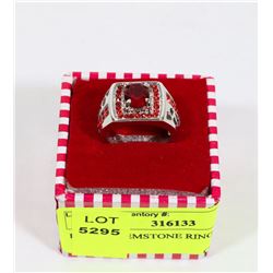 RED CZ GEMSTONE RING