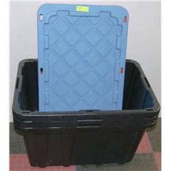 LOT OF 3 STRONG BOX 27 GALLON (102L) TOTES WITH