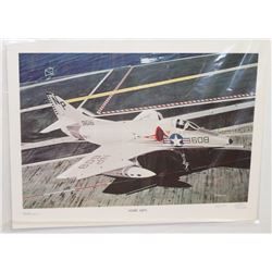 90) "HOME SAFE" HAL MCCORMICK PRINT. 61X45.5CM.