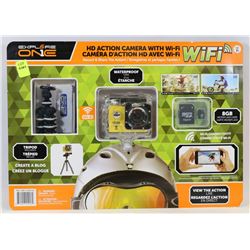 NEW HD ACTION CAMERA WITH WI-FI, 8GB MICRO SD CARD