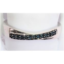 5) STERLING SILVER RHODIUM PLATED DIAMOND RING