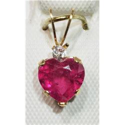 7) 14K GOLD RUBY PENDANT