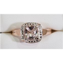 8) STERLING SILVER ROSE GOLD MORGANITE RING