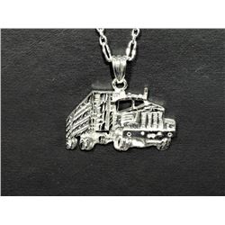 9) STERLING SILVER TRUCK PENDANT WITH CHAIN